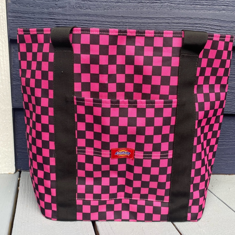 Dickies Tote Bag / Pink Black Checkerboard